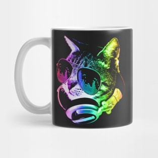 Rainbow Music Cat Mug